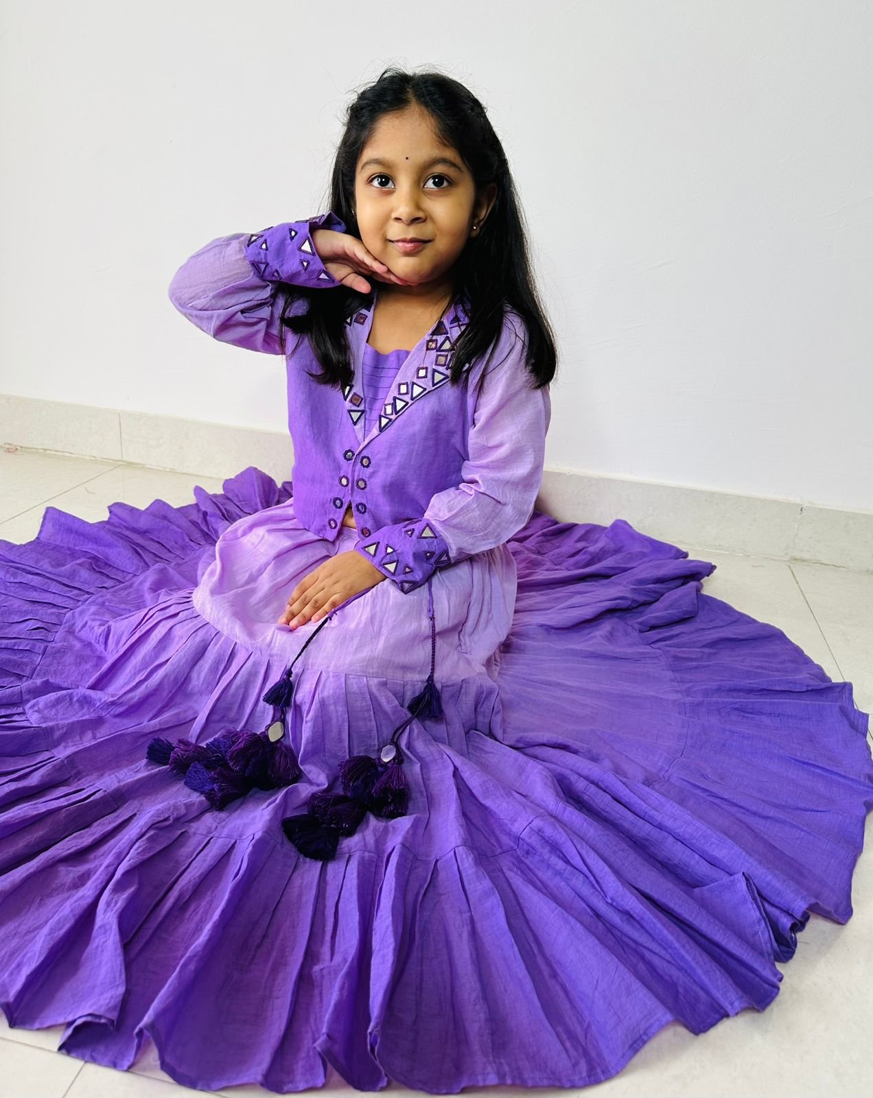 Lavender Ombre Lehenga - Image 3