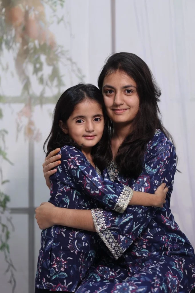 Matching mother-daughter kurta set for Diwali